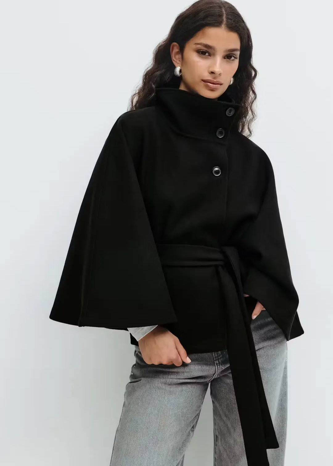 Elsie – Belt Cape Jacket