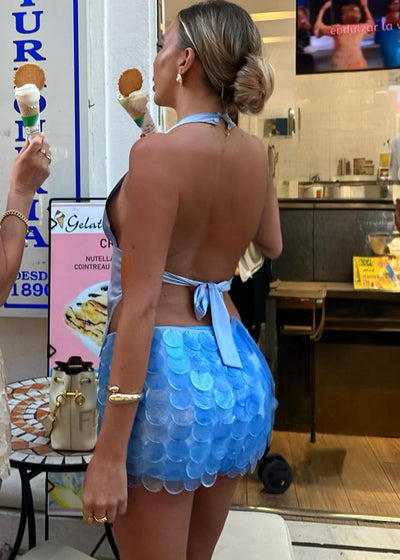 Ocean Whisper Mini Skirt
