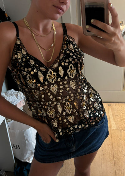 Noctura Gold Sequin Top