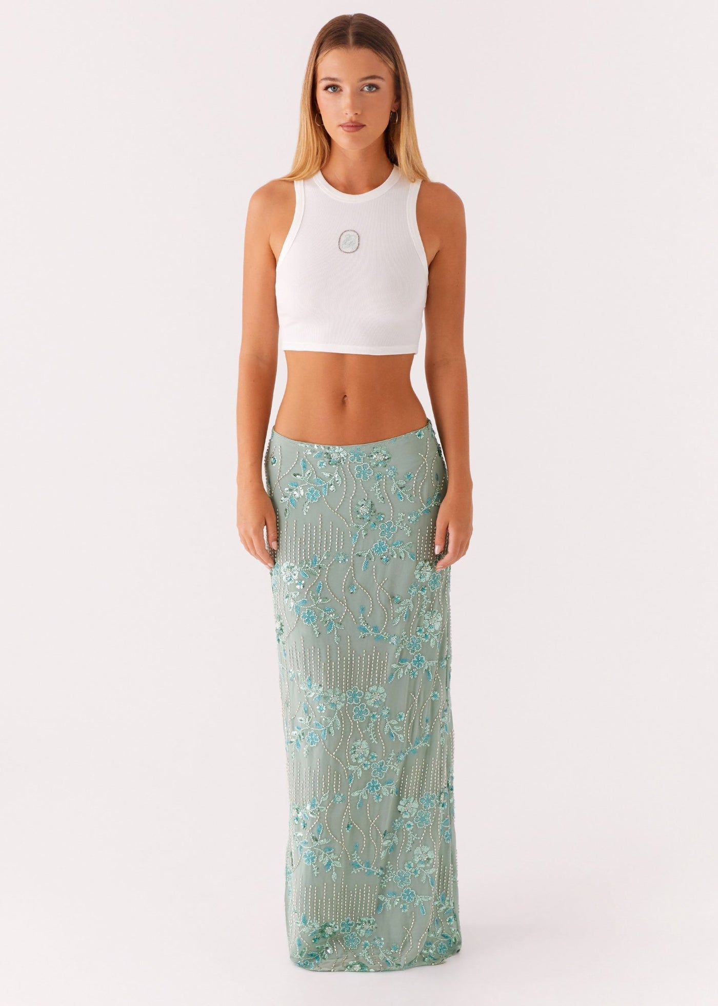 Sexy Floral Beach Maxi Skirt