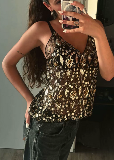 Noctura Gold Sequin Top