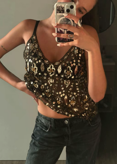 Noctura Gold Sequin Top