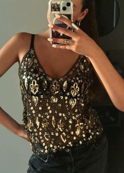 Noctura Gold Sequin Top