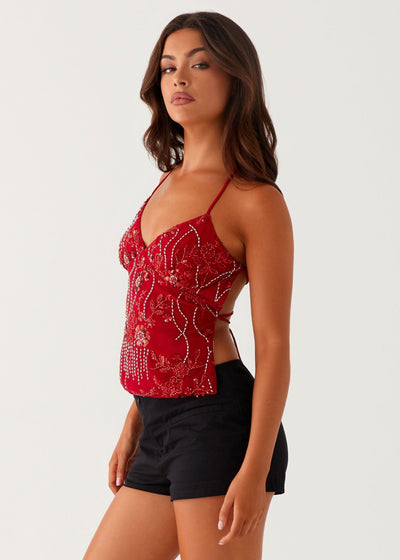Radiance Bloom Beaded Cami