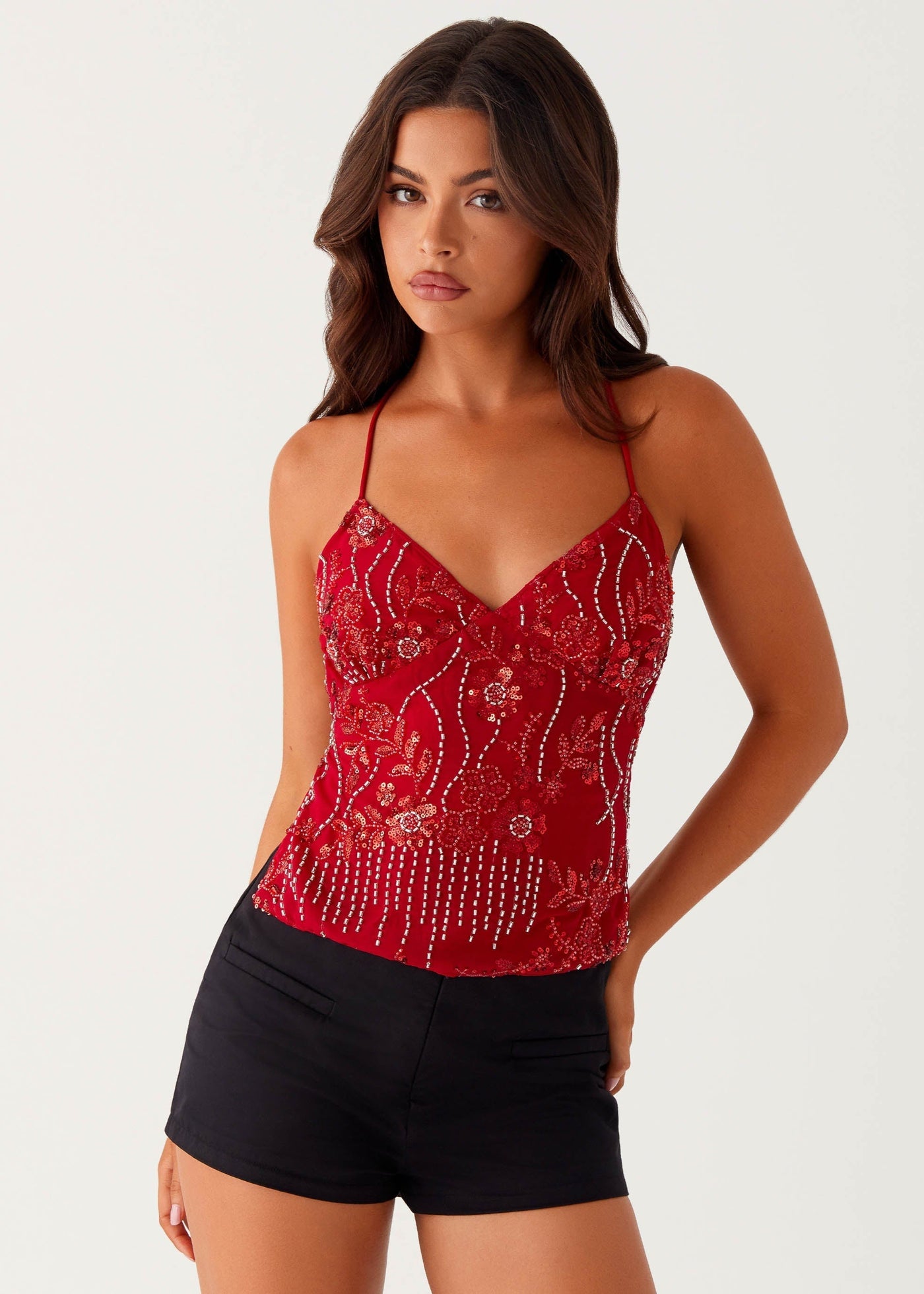 Radiance Bloom Beaded Cami
