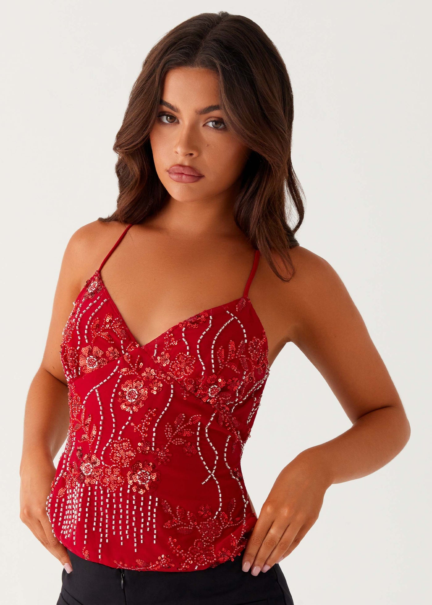 Radiance Bloom Beaded Cami