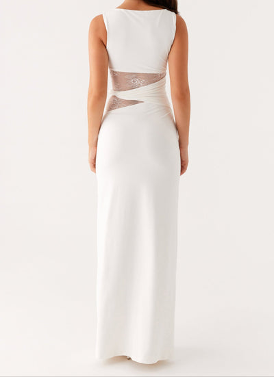 Sardinia Luxe Maxi Dress – Ivory White