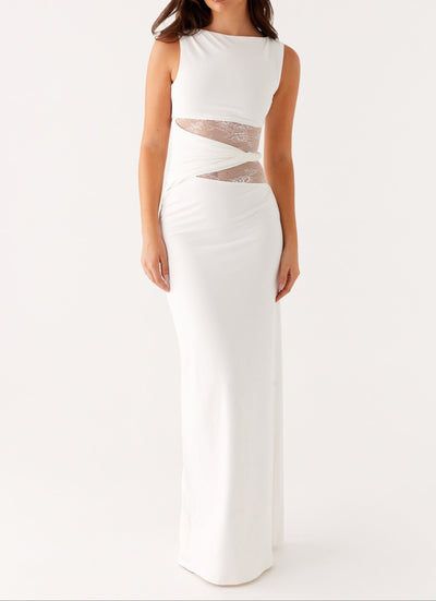 Sardinia Luxe Maxi Dress – Ivory White
