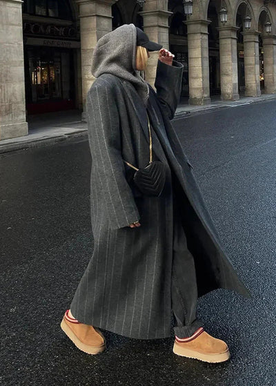 The Maelis Striped Wool Coat