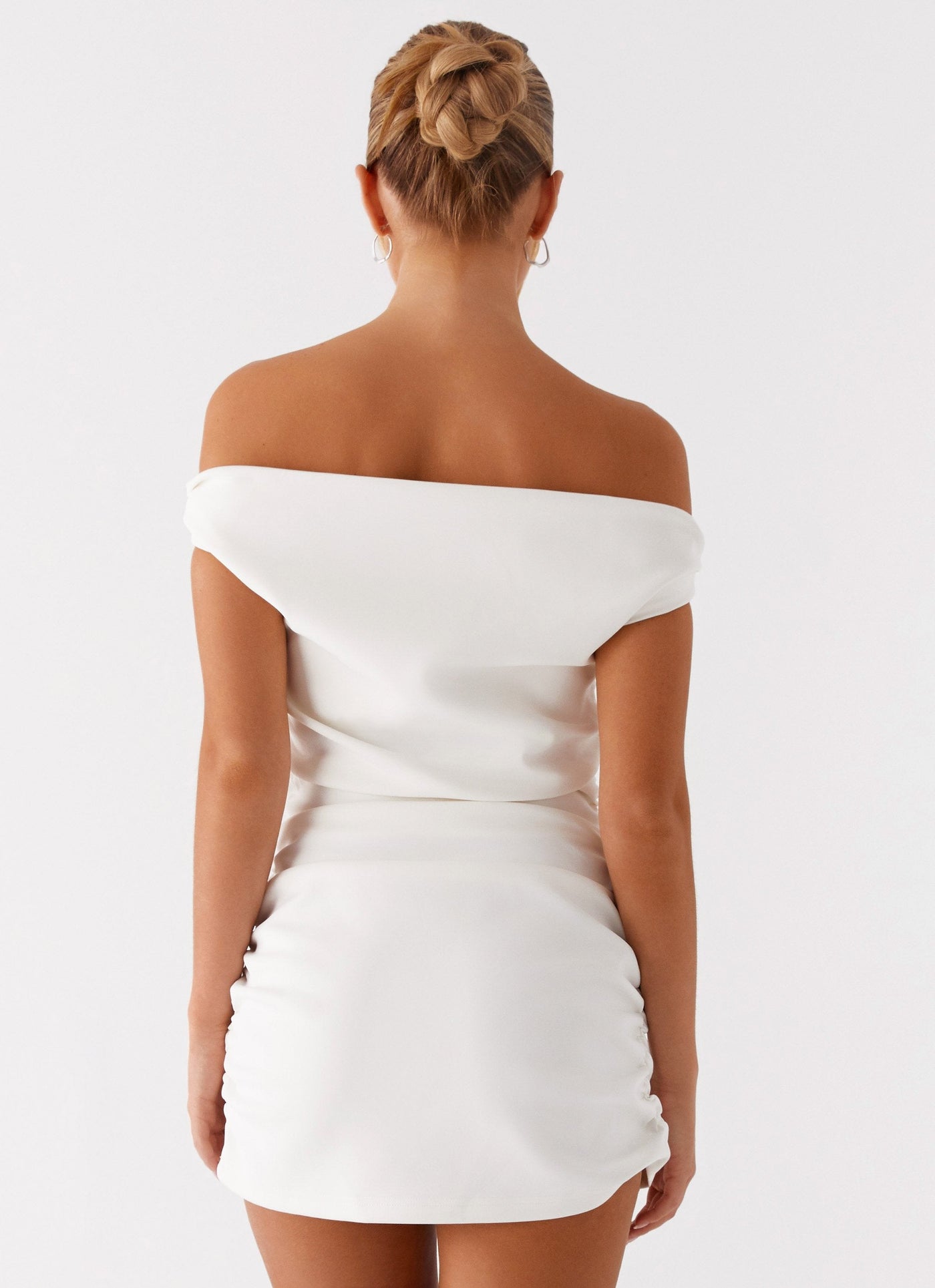 Morgan Off Shoulder Mini Dress – Ivory