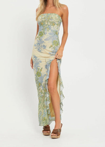 Merel – Soft Floral Strapless Dress