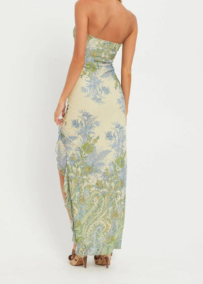 Merel – Soft Floral Strapless Dress
