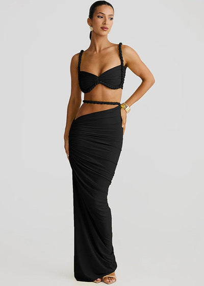 Elegant Cut-Out Two-Piece Maxi Set