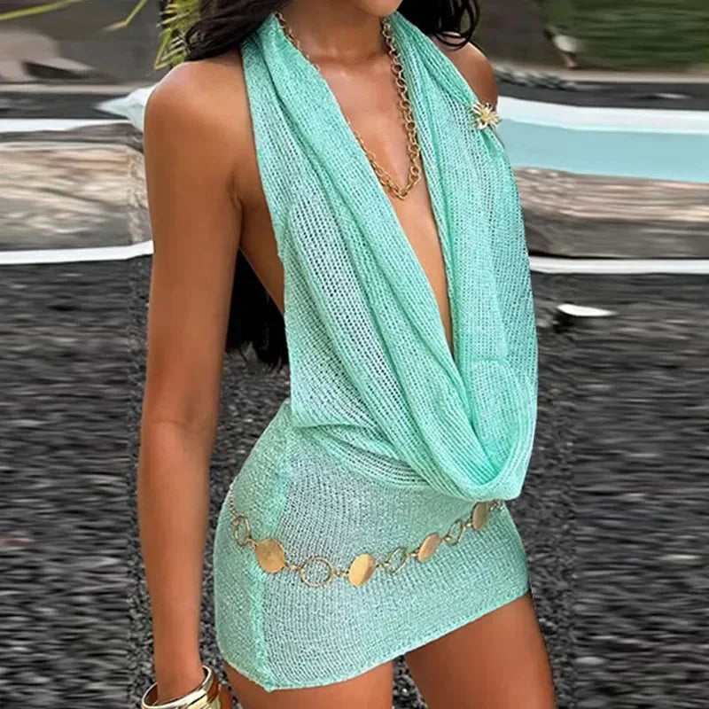 Luniva – Golden Hour Halter Dress