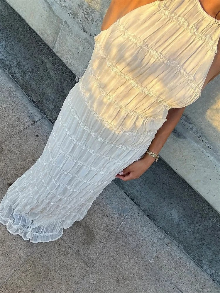 Elegant Halter-Back Maxi Dress