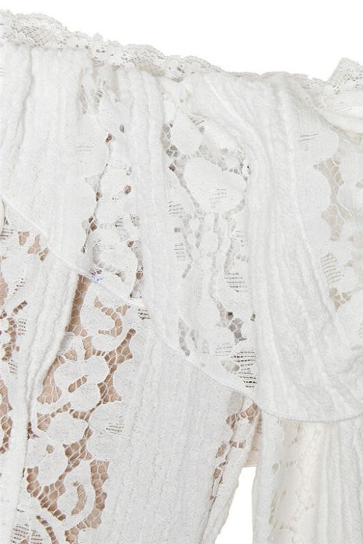 Rose Lace Maxi Dress – White Pearl