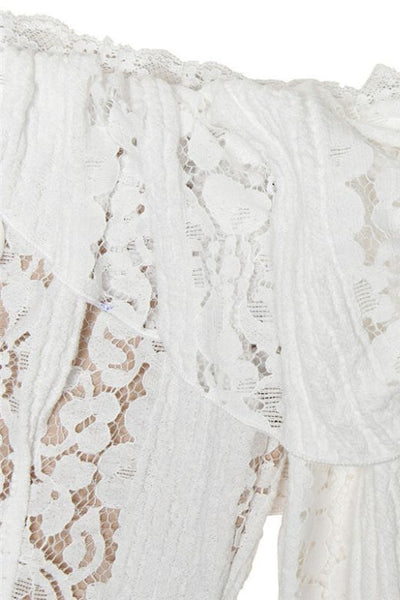 Rose Lace Maxi Dress – White Pearl
